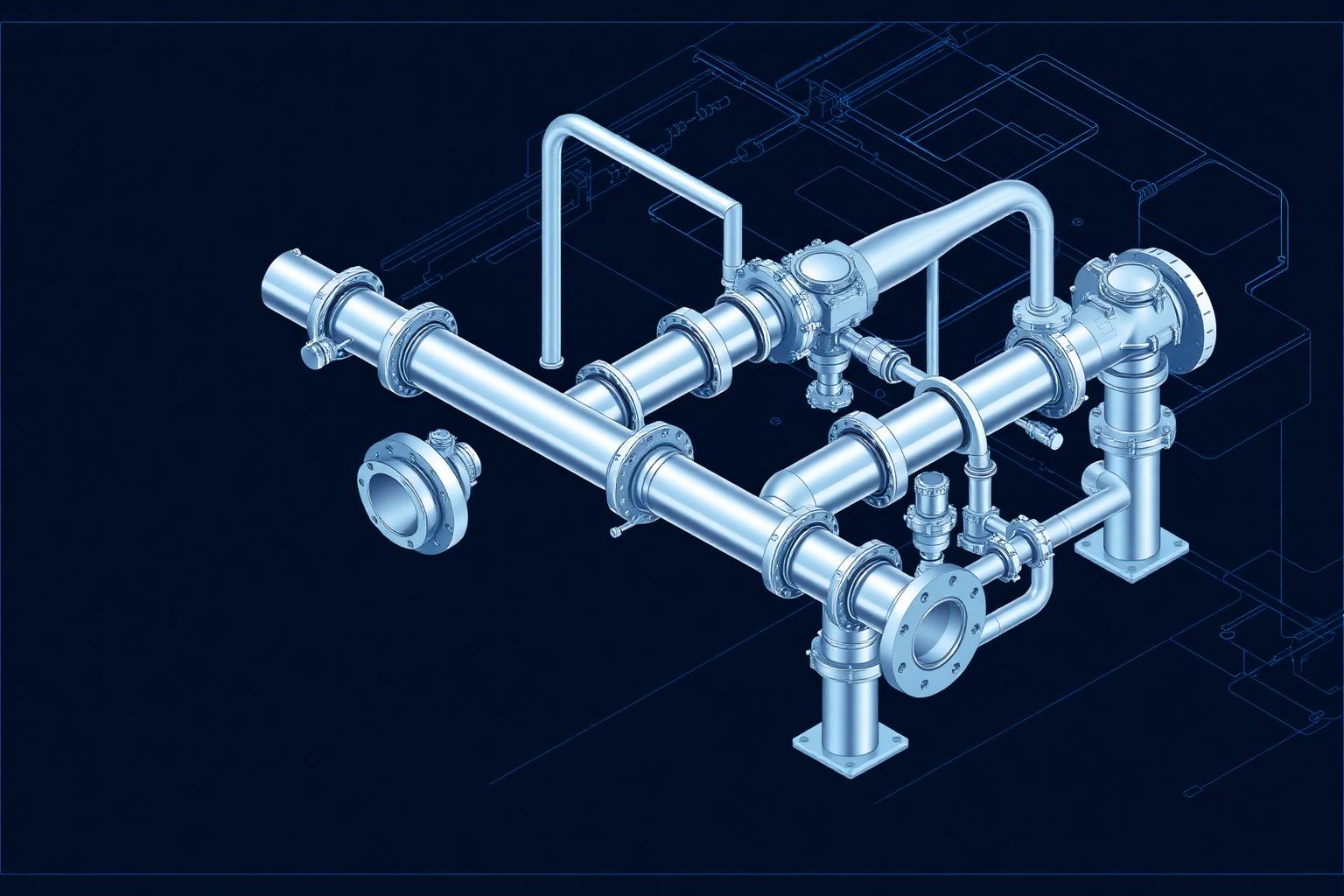 Industrial process piping isometric